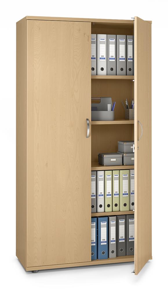 Flügeltürenschrank PROFI MODUL | Buchedekor | 1000 | Türanschlag Mitte