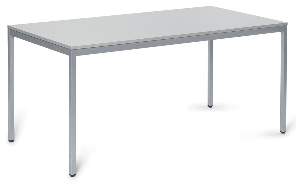 Konferenztisch BASE-MODUL | Lichtgrau | 1600 | 800 | Alusilber RAL 9006 | Rechteck
