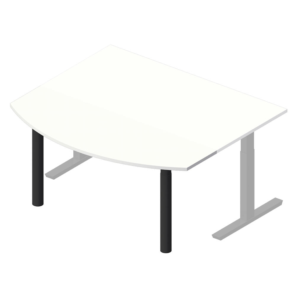 Anbauplatte gerundet PROFI MODUL | Weiß | Tiefschwarz RAL 9005