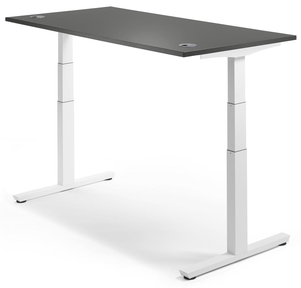 Höhenverstellbarer Schreibtisch COMFORT II PROFI MODUL | Anthrazit | 1800 | Weiß