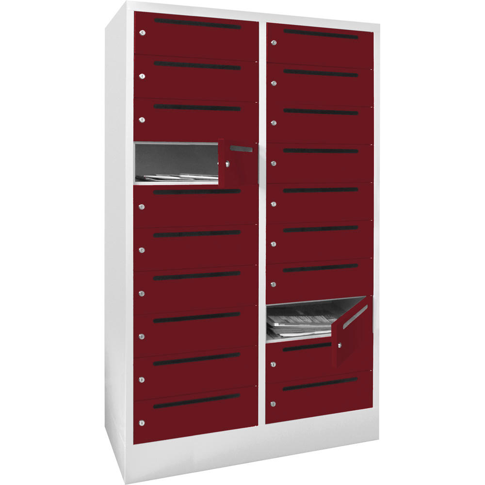 Postverteilerschrank | Rubinrot RAL 3003 | 400 | 20