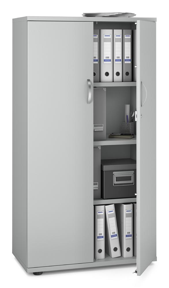 Flügeltürenschrank PROFI MODUL | Lichtgrau | 800 | Türanschlag Mitte