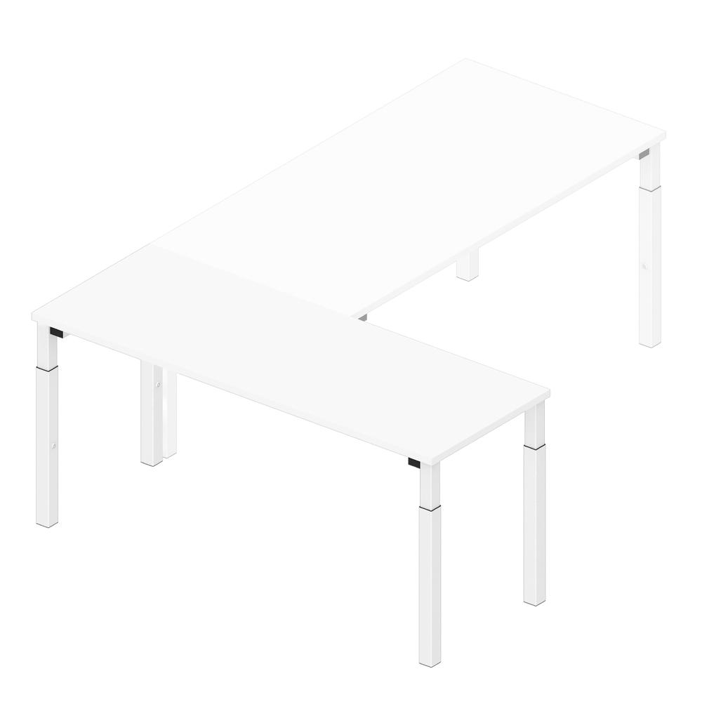 Anbautisch 1600 4-Fuß PROFI MODUL | Weiß | Weiß RAL 9016