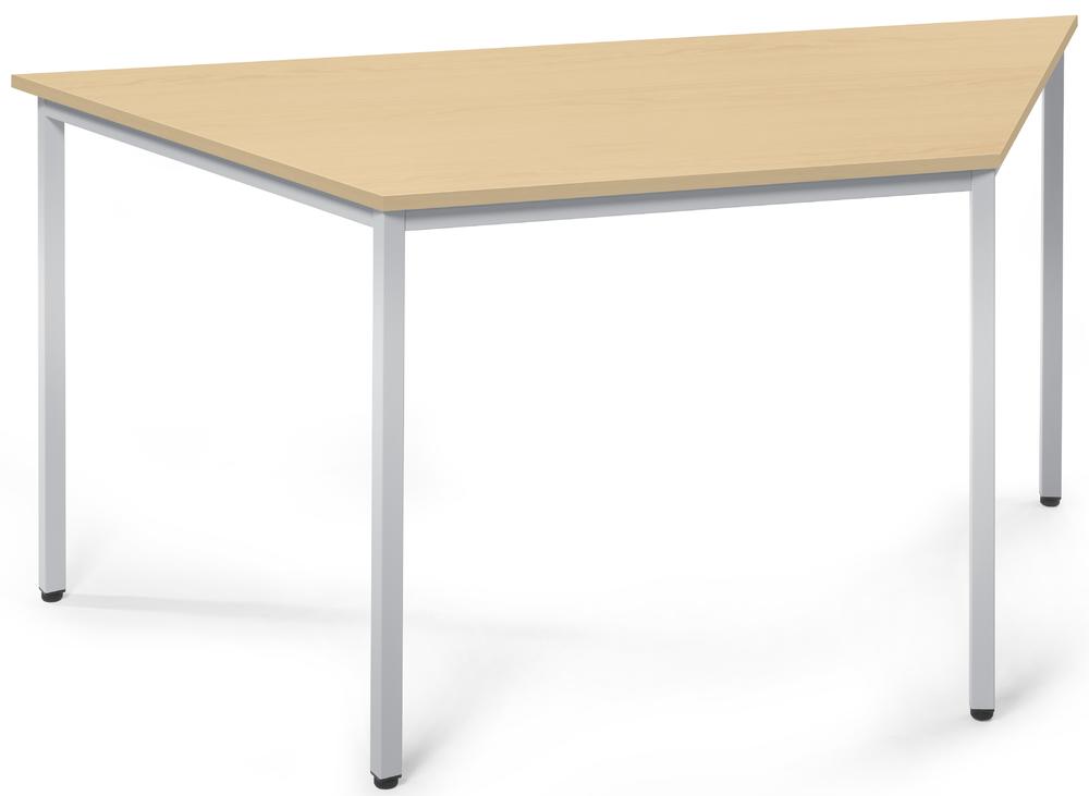 Konferenztisch BASE-MODUL | Ahorndekor | 1600 | 690 | Alusilber RAL 9006 | Trapez