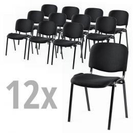 12er SET - Besucherstühle ISO Schwarz | Schwarz