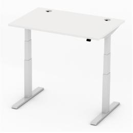Höhenverstellbarer Schreibtisch PROFI MODUL Weiß | 1200 | Alusilber RAL 9006