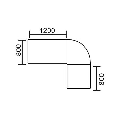 Winkelkombination Basic MULTI MODUL Lichtgrau | 2000 | 1600 | Alusilber RAL 9006 | Winkelkombination rund