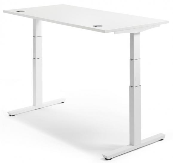 Höhenverstellbarer Schreibtisch PROFI MODUL Weiß | 1600 | Weiß RAL 9016