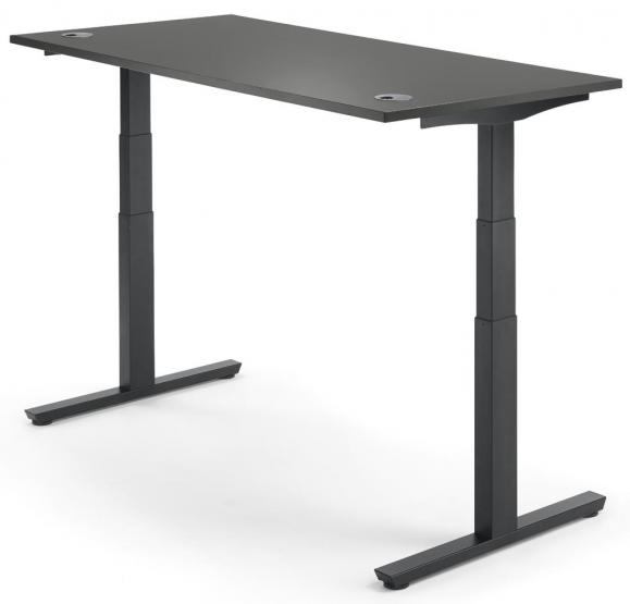 Höhenverstellbarer Schreibtisch PROFI MODUL Anthrazit | 1600 | Schwarz RAL 9005