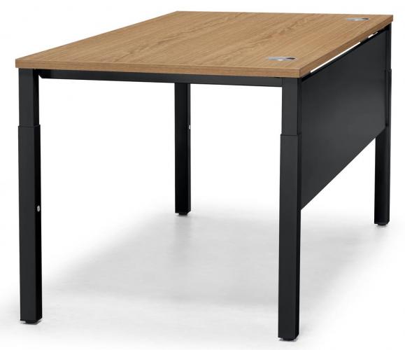 Schreibtisch 4-Fuß PROFI MODUL Nussdekor | 1600 | Schwarz RAL 9005