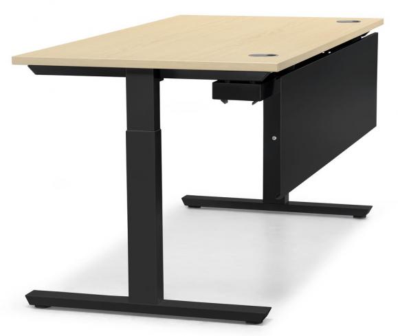 Schreibtisch T-Fuß PROFI MODUL Ahorndekor | 1600 | Schwarz RAL 9005