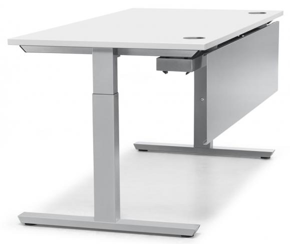 Schreibtisch T-Fuß PROFI MODUL Weiß | 800 | Alusilber RAL 9006