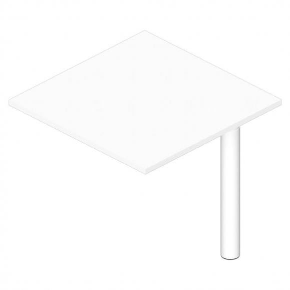 Verkettungsplatte Quadrat 800 PROFI MODUL Weiß | Stützfuß Weiß