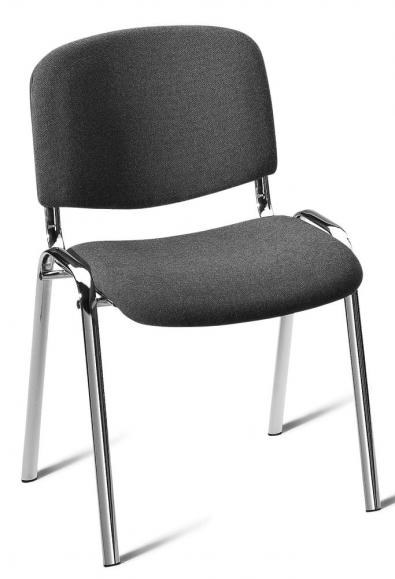 8er Set-Besucherstühle ISO Schwarz | Verchromt