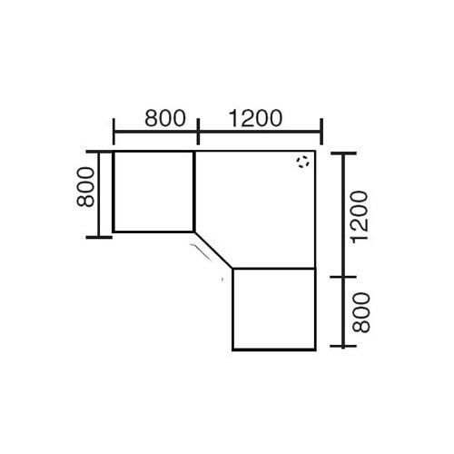 Winkelkombination Basic MULTI MODUL Lichtgrau | 2000 | 2000 | Alusilber RAL 9006 | Winkelkombination eckig