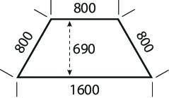 Konferenztisch BASE-MODUL Lichtgrau | 1600 | 690 | Alusilber RAL 9006 | Trapez | 19
