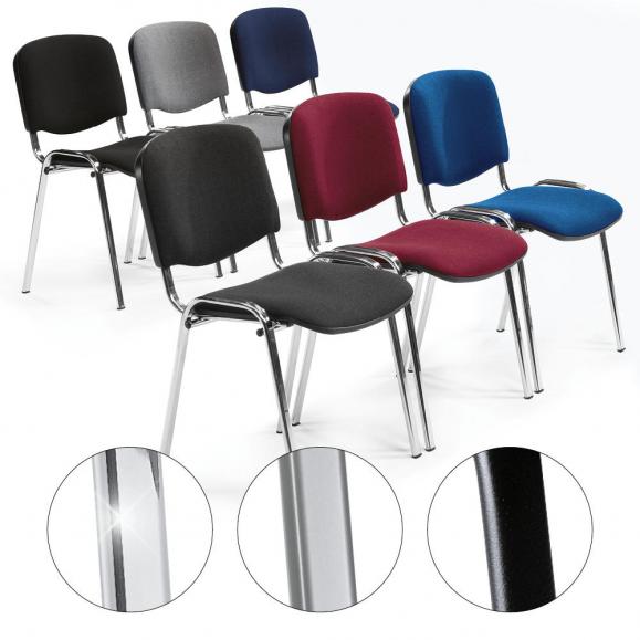 8 Besucherstühle ISO - Stoff Basic, 3 Gestellfarben 