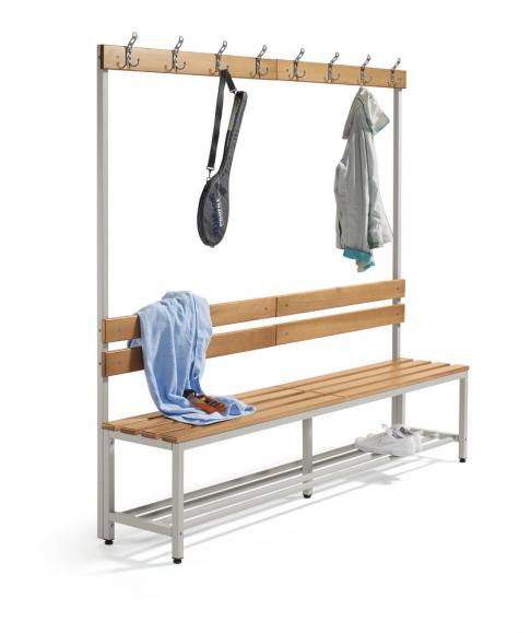 Sitz- und Garderobenbänke PROFI mit Holzleisten 