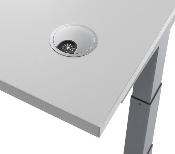 Höhenverstellbarer Schreibtisch PROFI MODUL Lichtgrau | 1600 | Weiß RAL 9016
