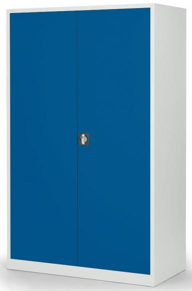 Flügeltüren-Materialschrank aus Stahl Enzianblau RAL 5010 | 1200